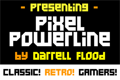 Pixel Powerline font素材天下精选英文字体