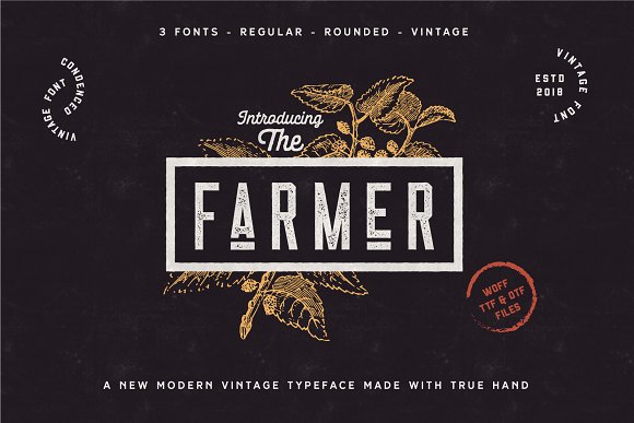 CM – The Farmer Font – Condensed Typeface16设计网精选英文字体