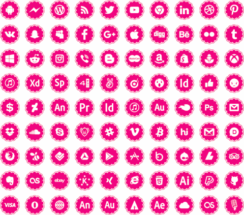 social icons font16素材网精选英文字体