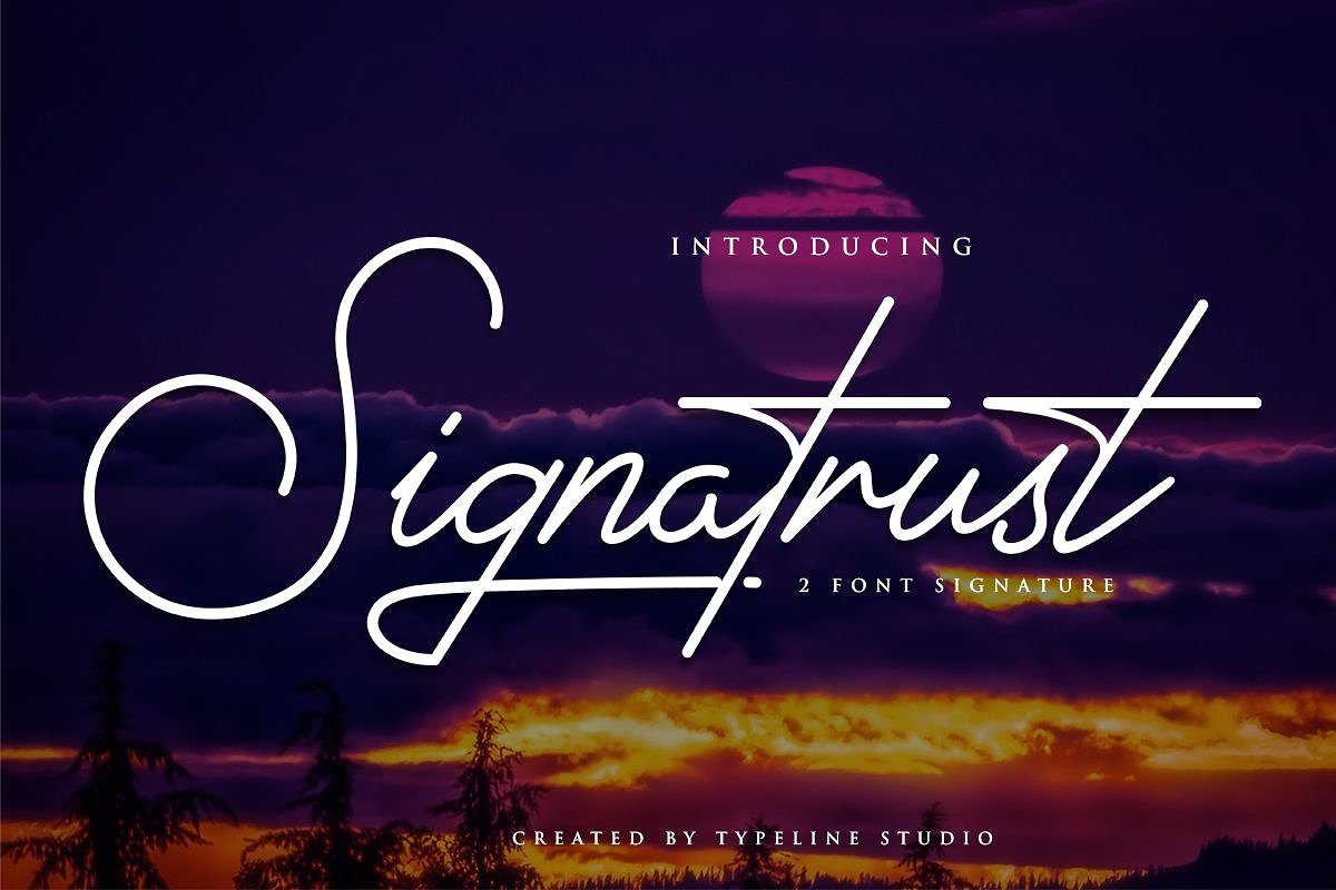 Signatrust / 2 Elegant Font素材中国精选英文字体