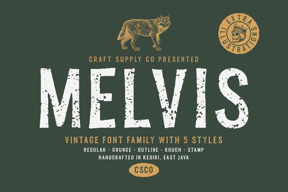 Melvis – Vintage Font素材中国精选英文字体
