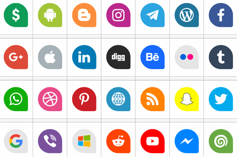 Icons Social Media 13 font16图库网精选英文字体