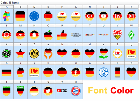 Font Color Germany font16素材网精选英文字体