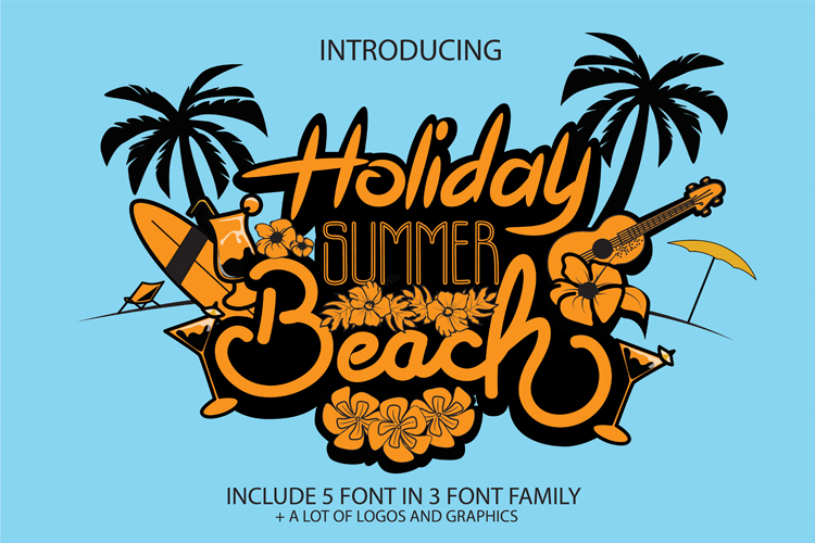 Holiday Summer Beach Font16图库网精选英文字体
