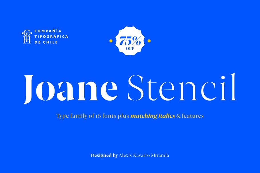 Joane Stencil Font16设计网精选英文字体