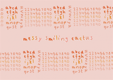 Messy Smiling Cactus font16图库网精选英文字体