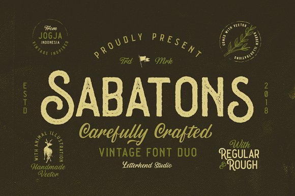 Sabatons – Vintage Font Duo16设计网精选英文字体