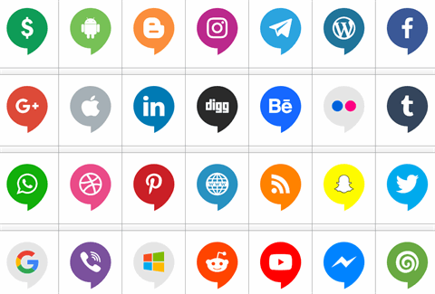 Icons Social Media 14 font16图库网精选英文字体