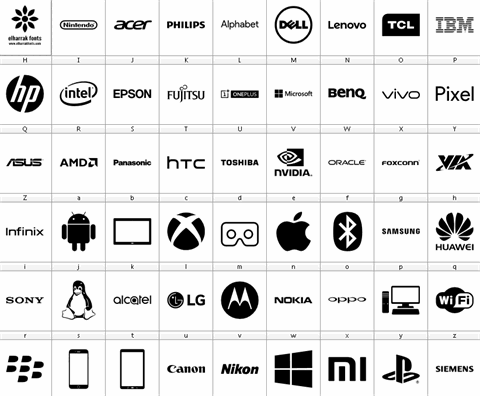 Font Logos Technology font16图库网精选英文字体