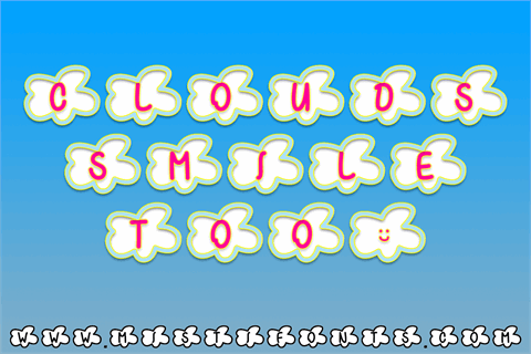 Clouds Smile Too font素材中国精