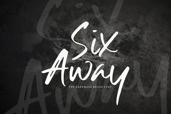Six Away-The Handmade Brush Font16素材网精选英文字体