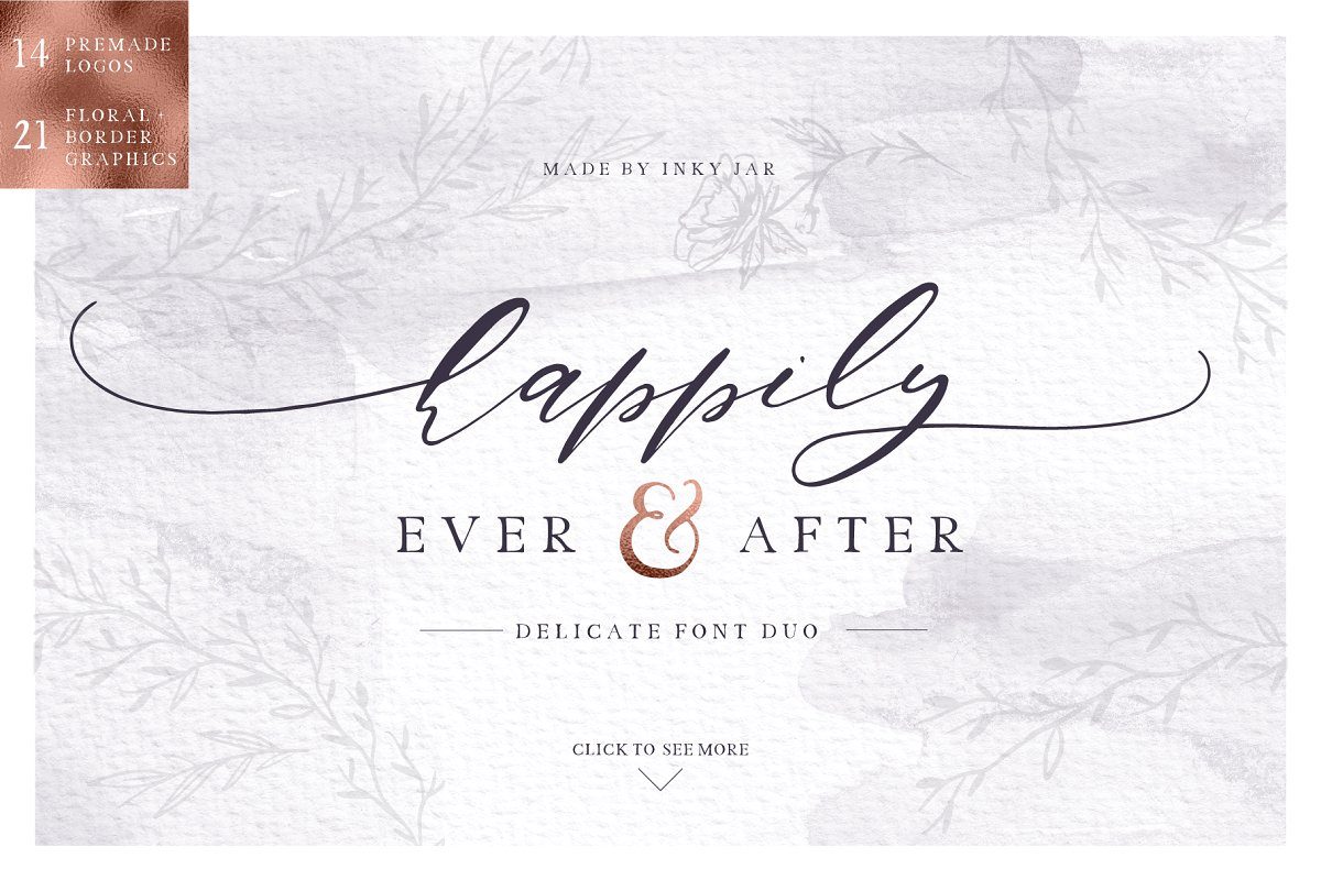 Happily ever after Font Duo + Extras16图库网精选英文字体