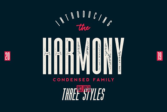The Harmony – Condensed font family16设计网精选英文字体
