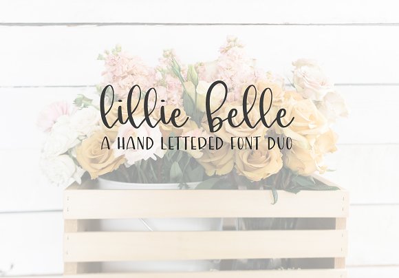 lillie belle hand lettered font普贤居精选英文字体