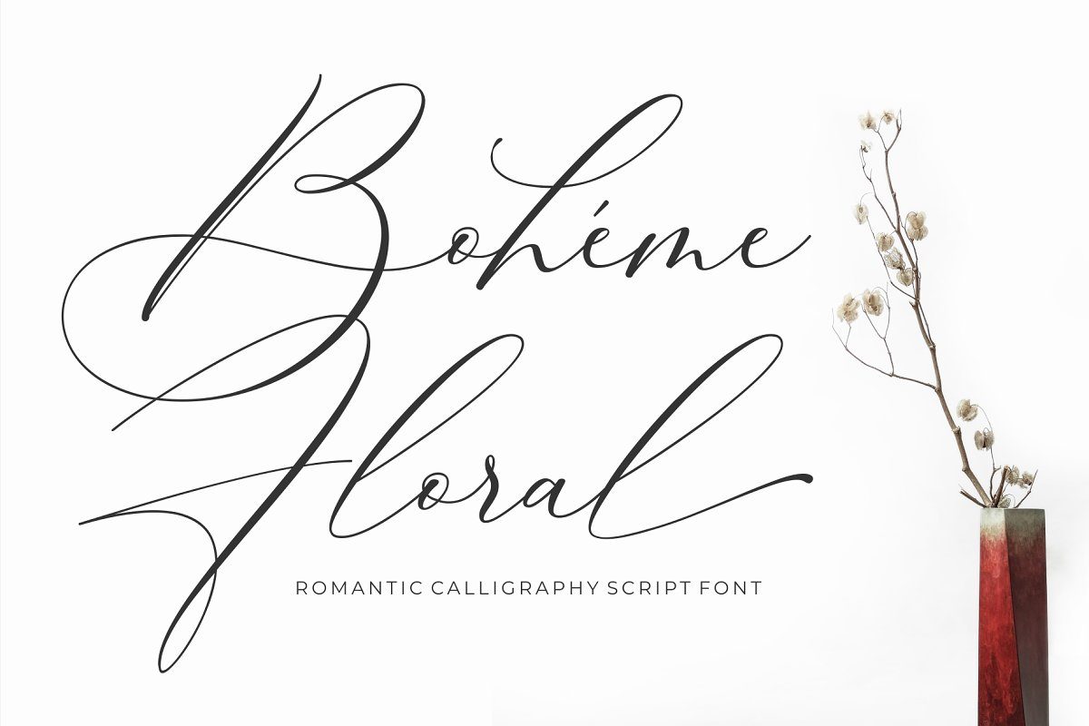 Luxury Font – Boheme Floral素材中国精选英文字体