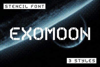 Exomoon display stencil font16图