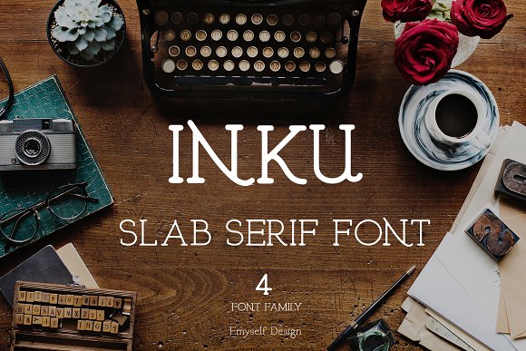 Inku font ( 4 font family)16设计网精选英文字体
