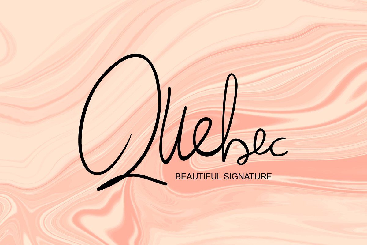 Quebec – Beautiful Signature Font素材中国精选英文字体