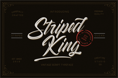 Striped King Clean font素材中国精选英文字体
