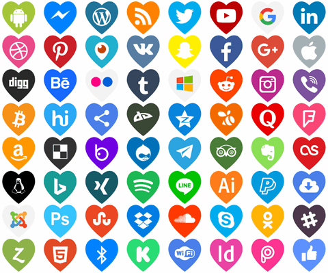 Icons Color Love font16图库网精选英文字体