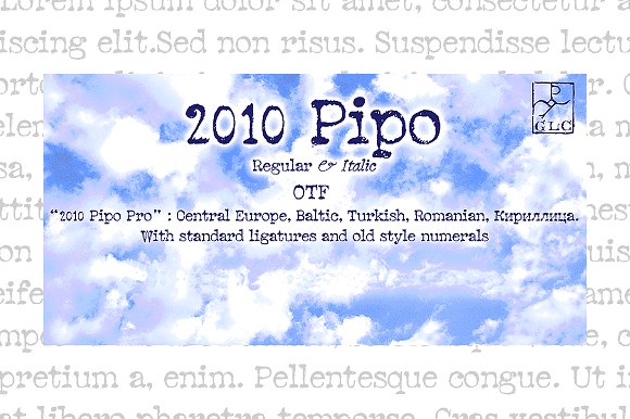 2010 Pipo Pro Set OTF素材天下精选英文字体