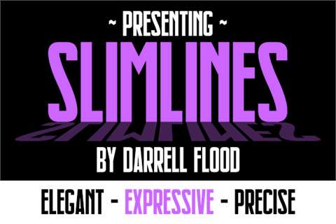 Slimlines font16素材网精选英文字体