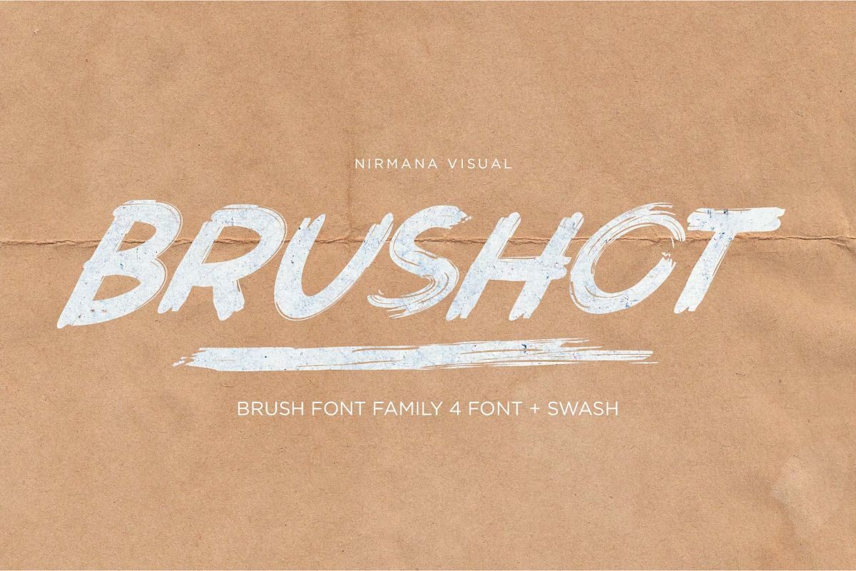 Brushot 4 Font Plus Swash素材天下精选英文字体