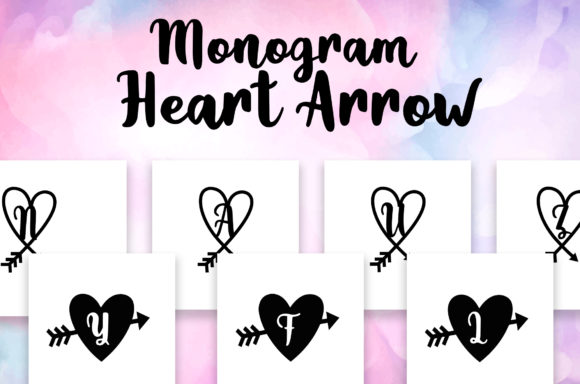 Monogram Heart Arrow Font普贤居精选英文字体