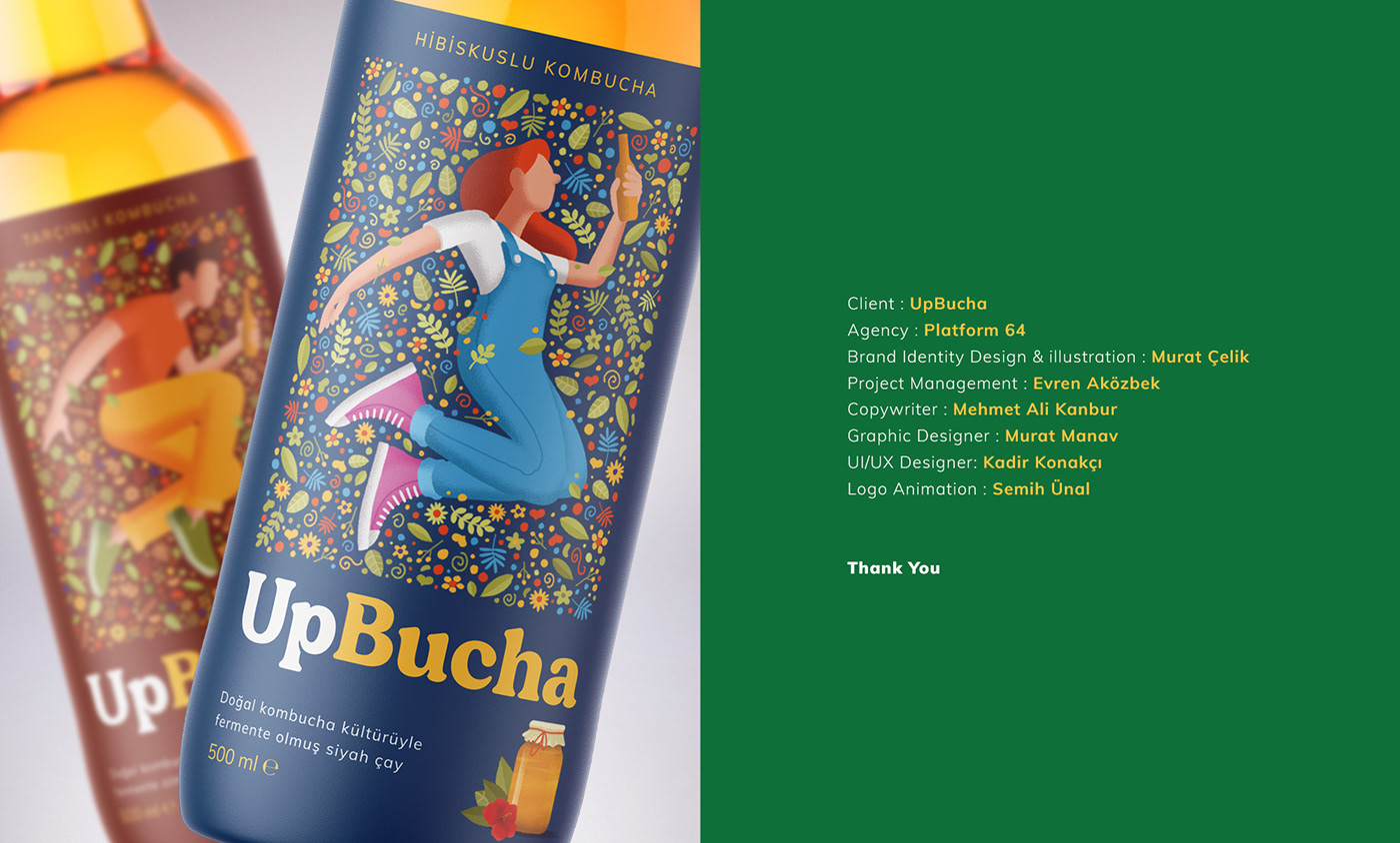 年轻缤纷、充满活力！新饮料品牌UpBucha视觉设计