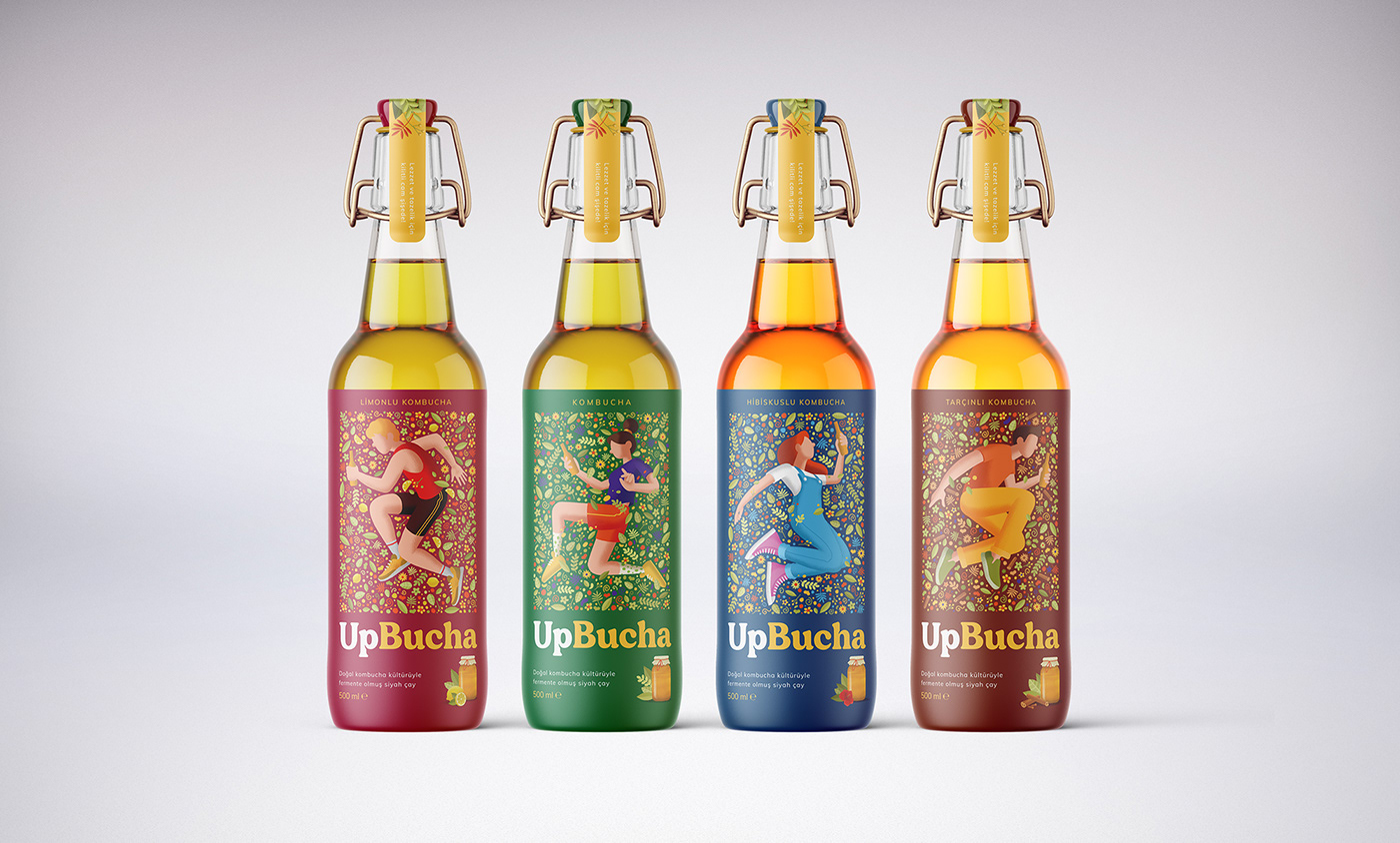 年轻缤纷、充满活力！新饮料品牌UpBucha视觉设计