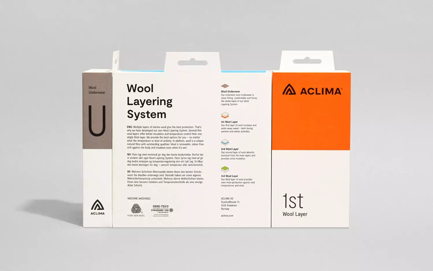 Aclima羊毛服装产品包装设计
