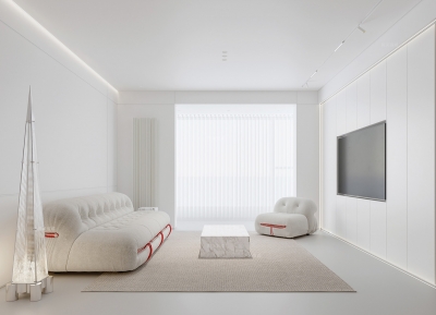独特的家具设计! 极简主义的纯白家居装修普贤居素材网精选