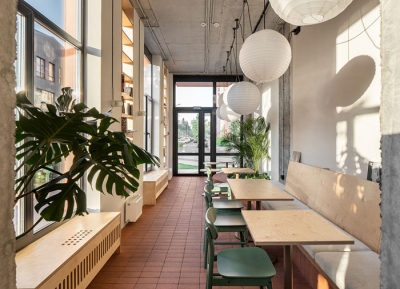 温馨的工业风！Cafe 128咖啡馆空间设计素材中国网精选