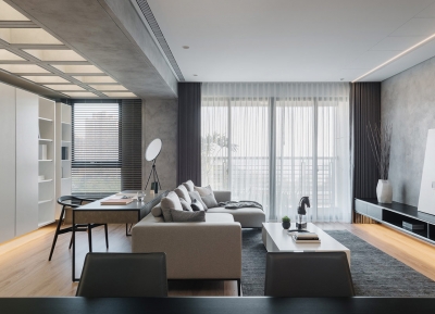 开放，阳光明媚！灰白极简风格现代公寓设计素材中国网精选