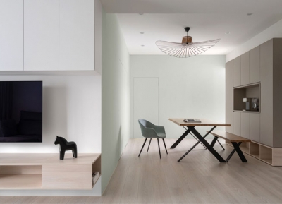 温暖的自然色和浅色木纹，营造温和而舒缓的家居空间16设计网精选