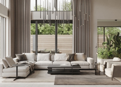 石灰华地板+木纹饰面！250平米豪华家居设计素材中国网精选
