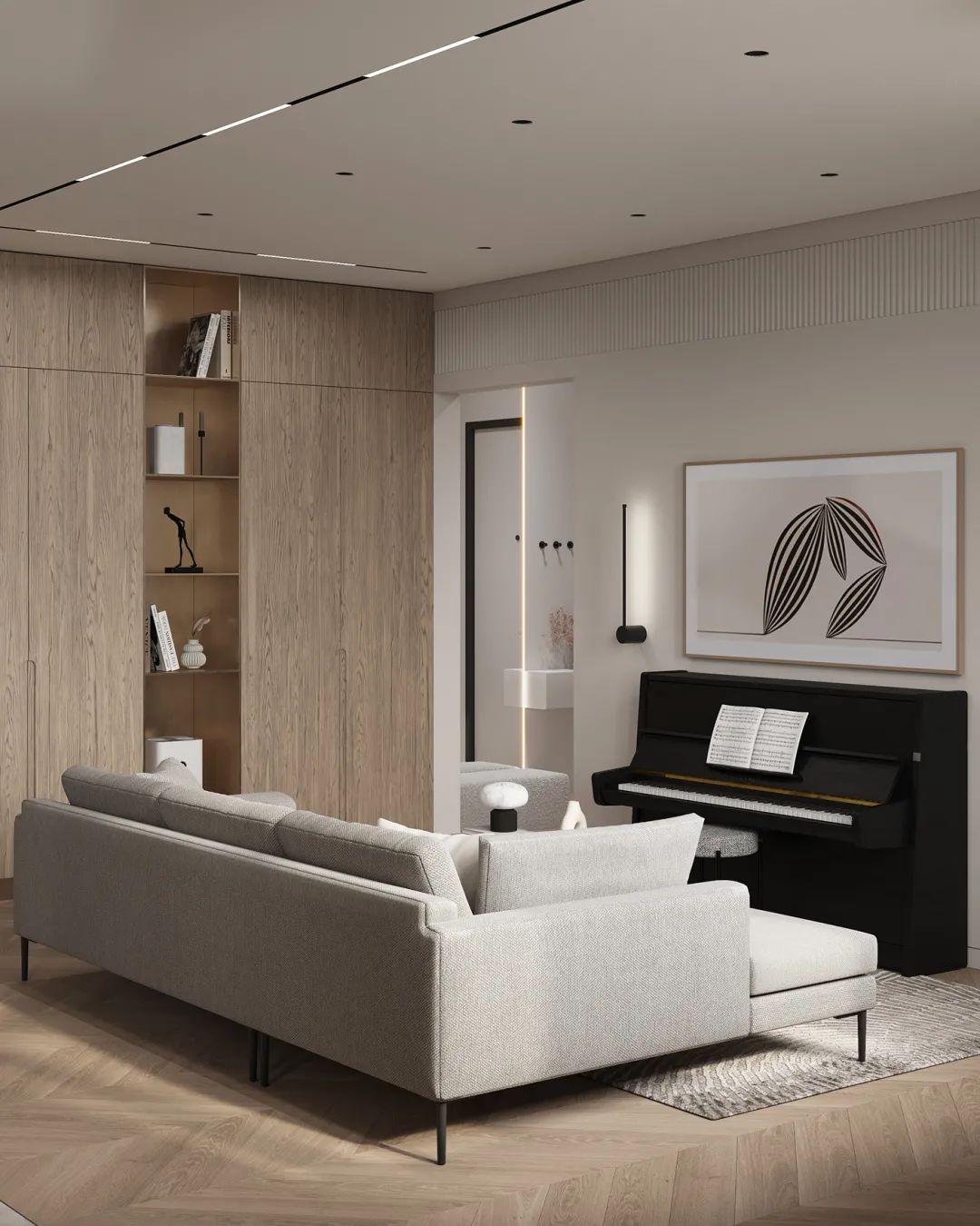 原木+高级灰，打造时尚现代感的舒适家居空间
