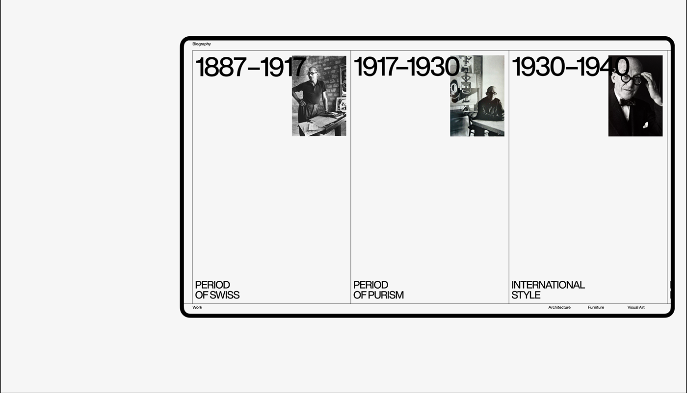 优雅时尚的版式！勒·柯布西耶Le Corbusier概念网页设计