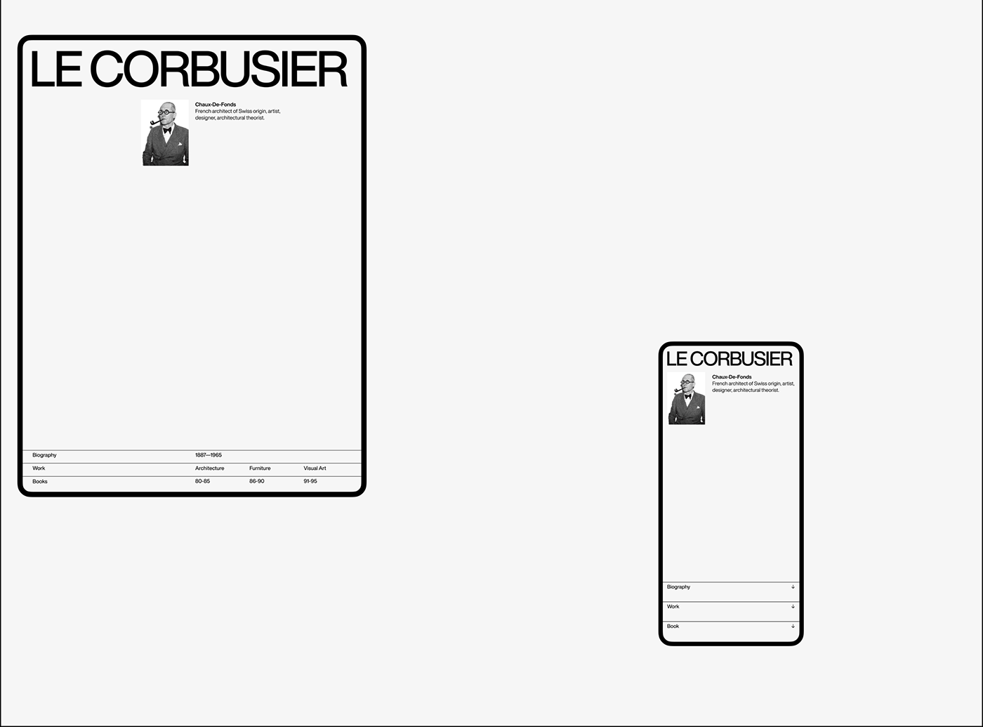 优雅时尚的版式！勒·柯布西耶Le Corbusier概念网页设计