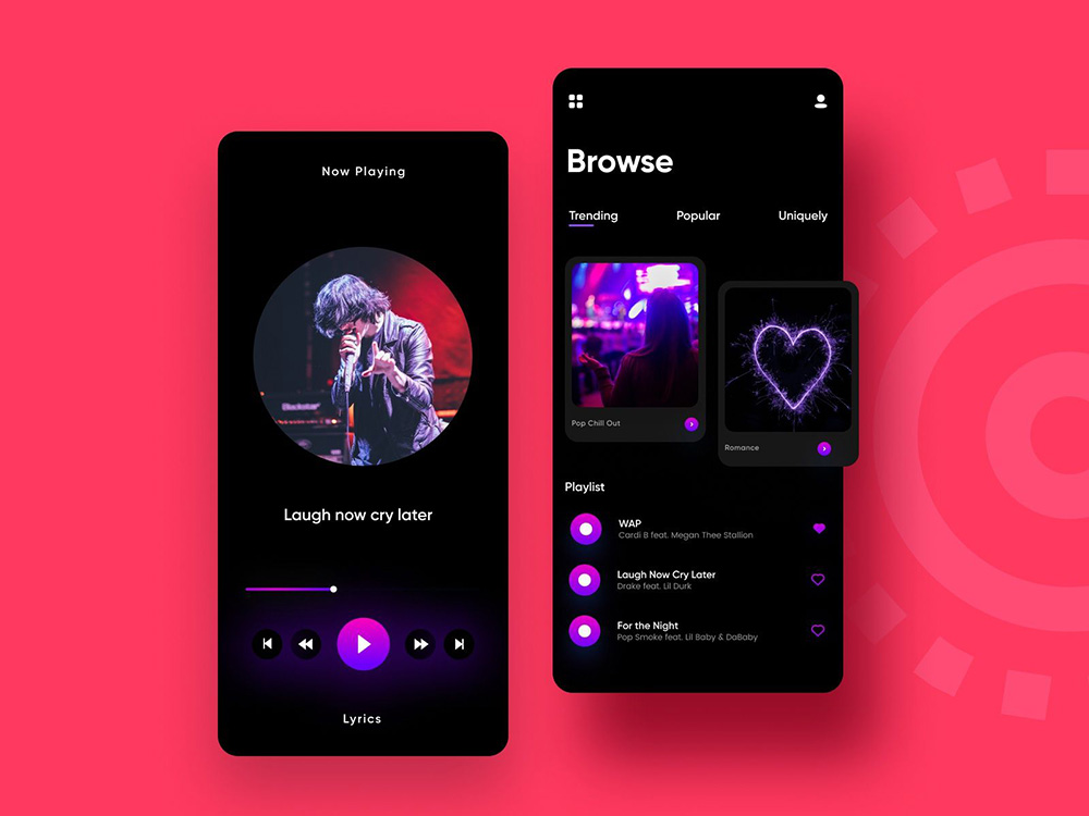 36款时尚个性的音乐播放器App UI界面设计