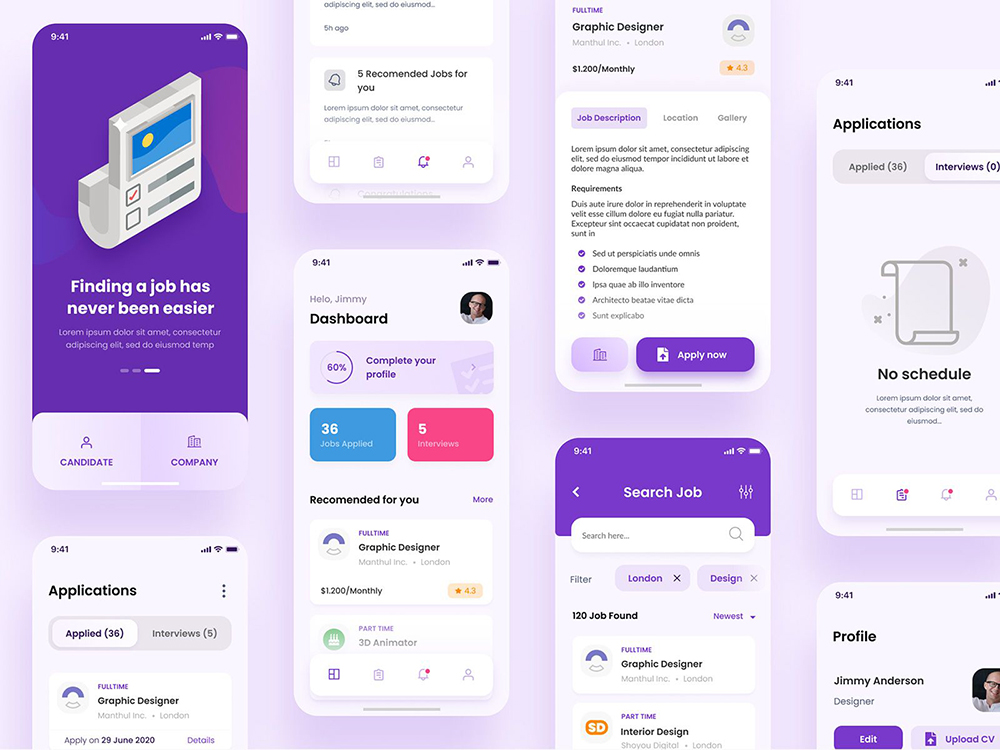 36款招聘求职APP设计作品