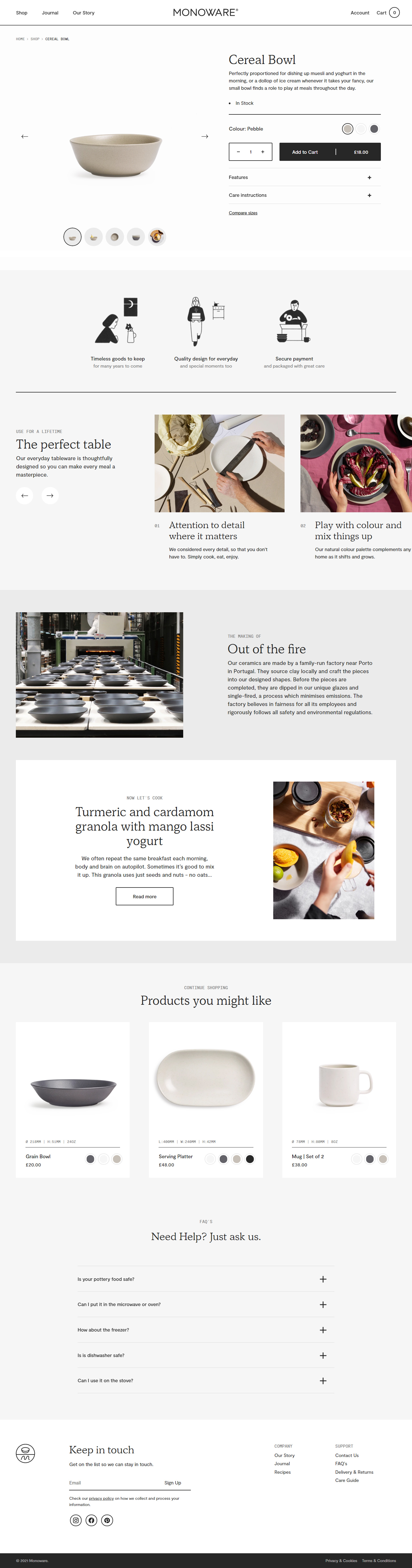 Monoware餐具品牌网站设计