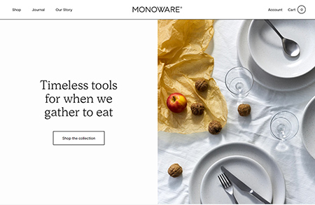 Monoware餐具品牌网站设计素材中国网精选