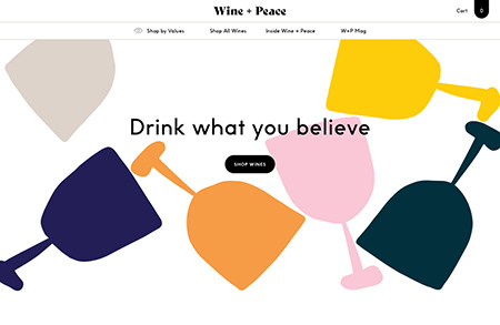 Wine + Peace葡萄酒在线购物网站设计16图库网精选