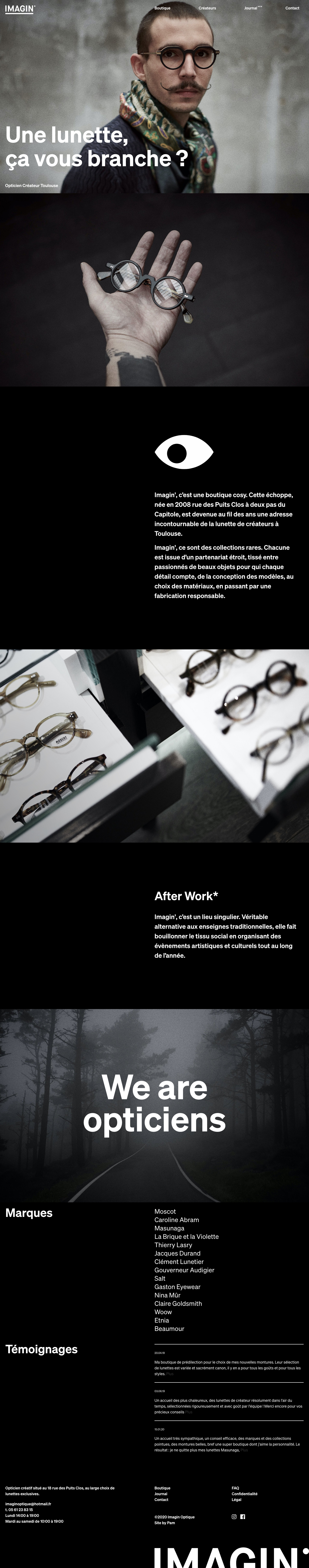 Imagin眼镜店网站设计