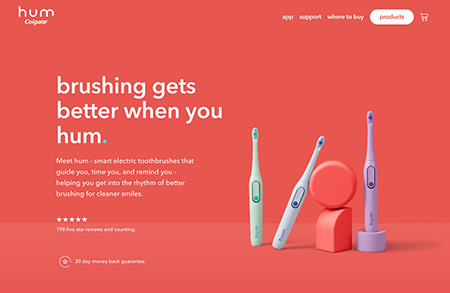 HUM电动牙刷网页设计16设计网精选
