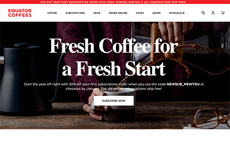 Equator Coffees咖啡品牌网站设计16图库网精选