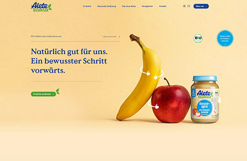 Alete Bewusst婴儿食品网站设计16设计网精选