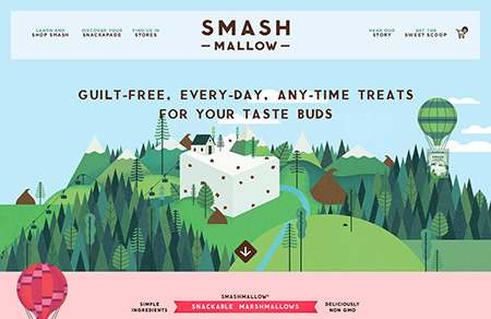 Smash Mallow棉花糖食品网站设计素材中国网精选