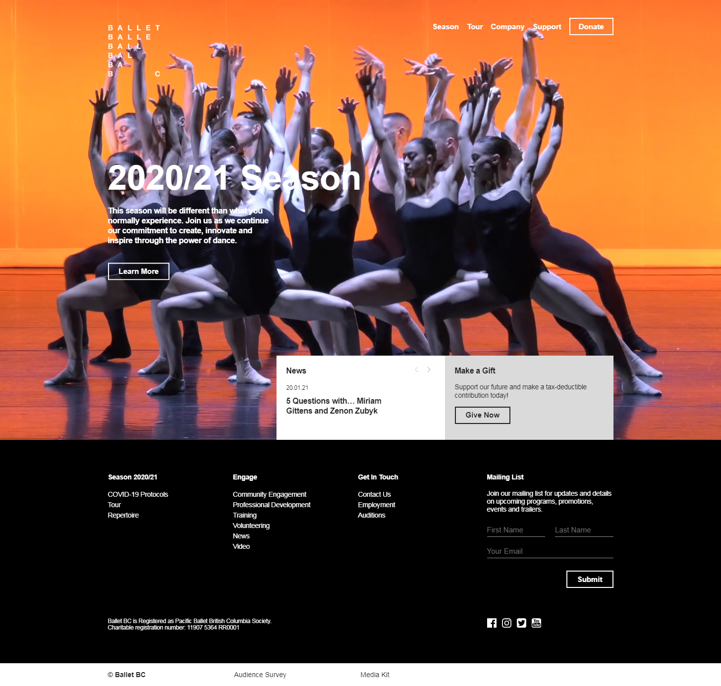 Ballet BC芭蕾舞团网站设计